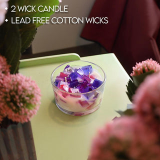 2-Wick Color Bowl Candle - LAVENDER BLUEBERRY