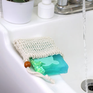 Glycerin soap in mesh bag.